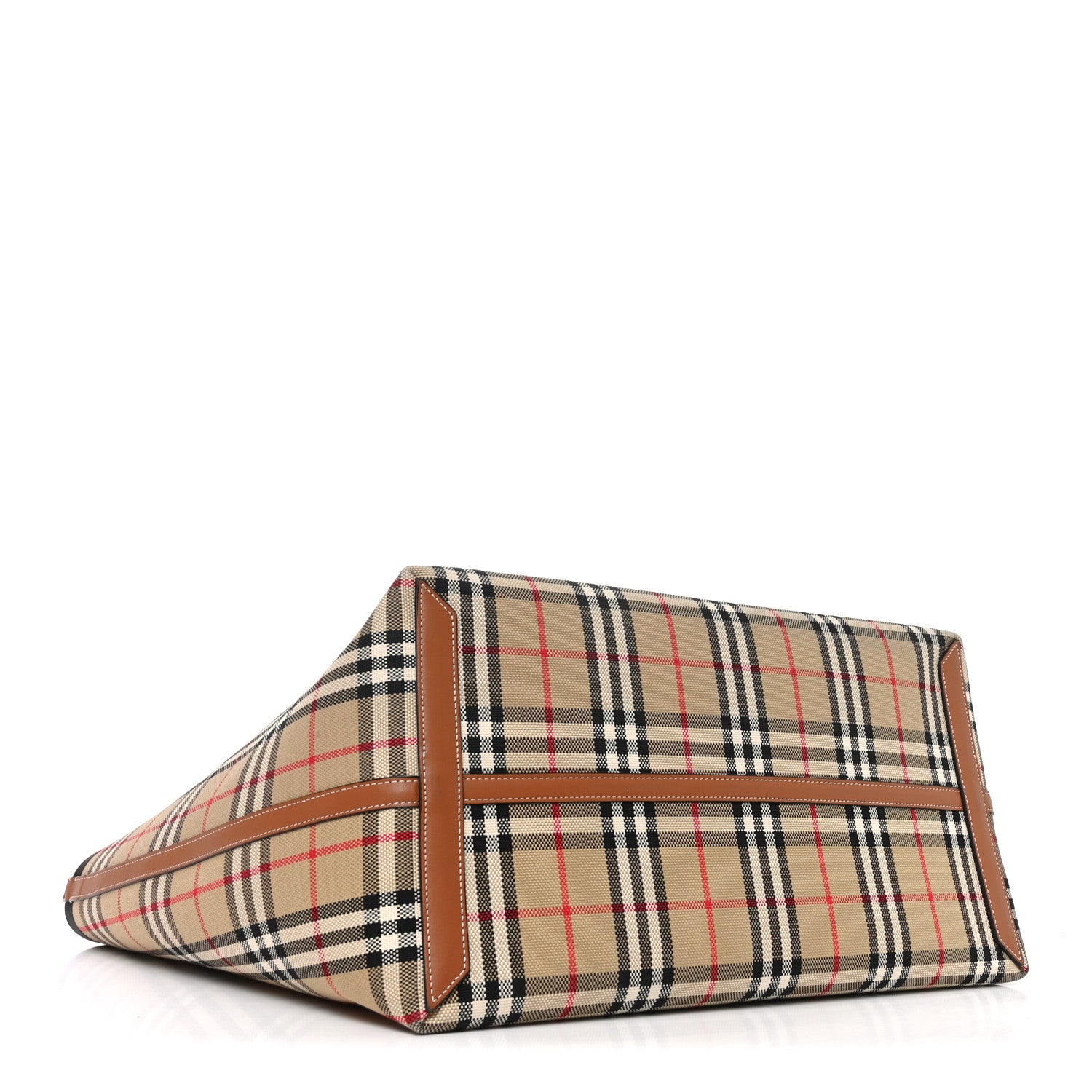 Burberry Cotton Vintage Check Large London Tote Bag Briar Brown Black 5 of 10