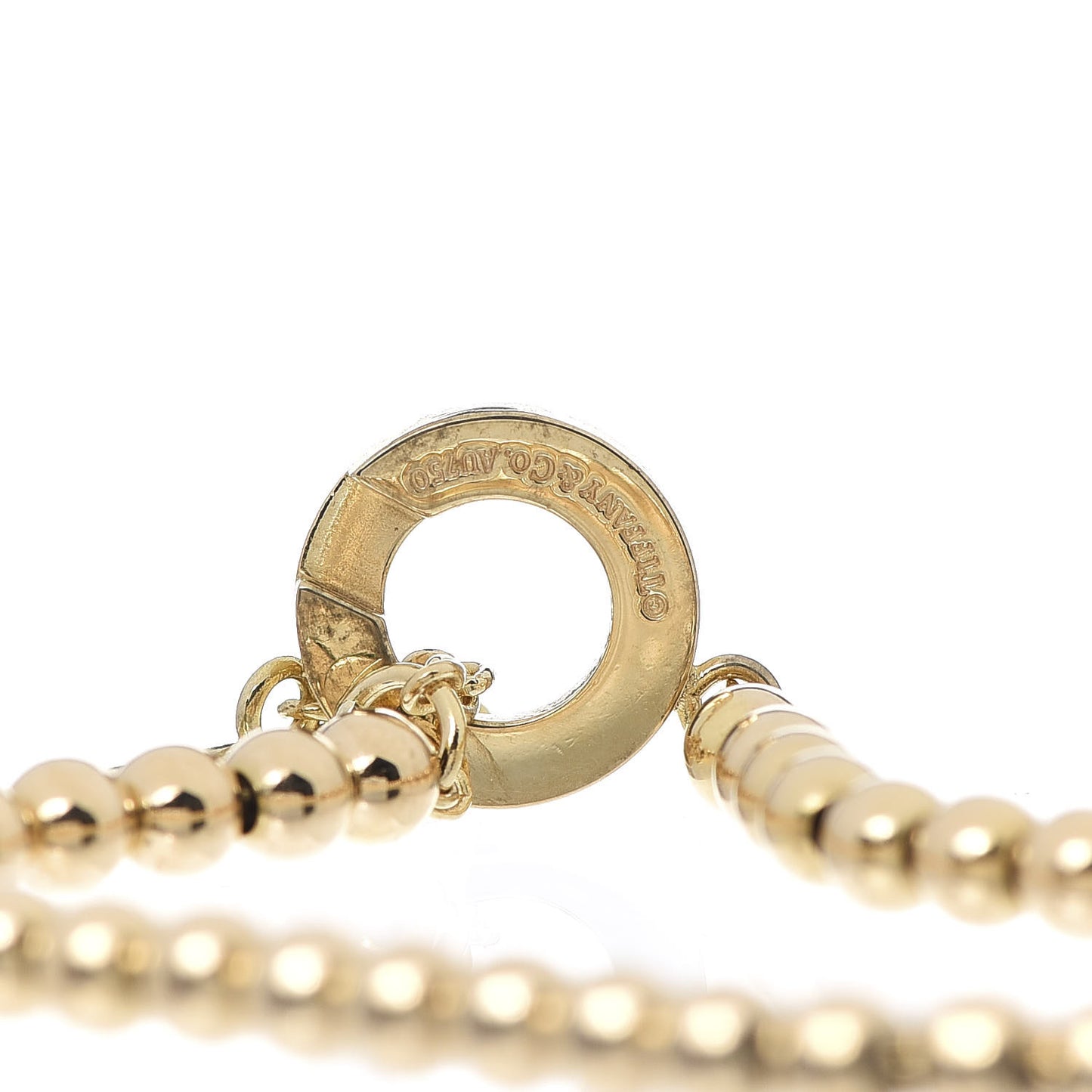 18K Yellow Gold 4mm Beads Toggle Bracelet