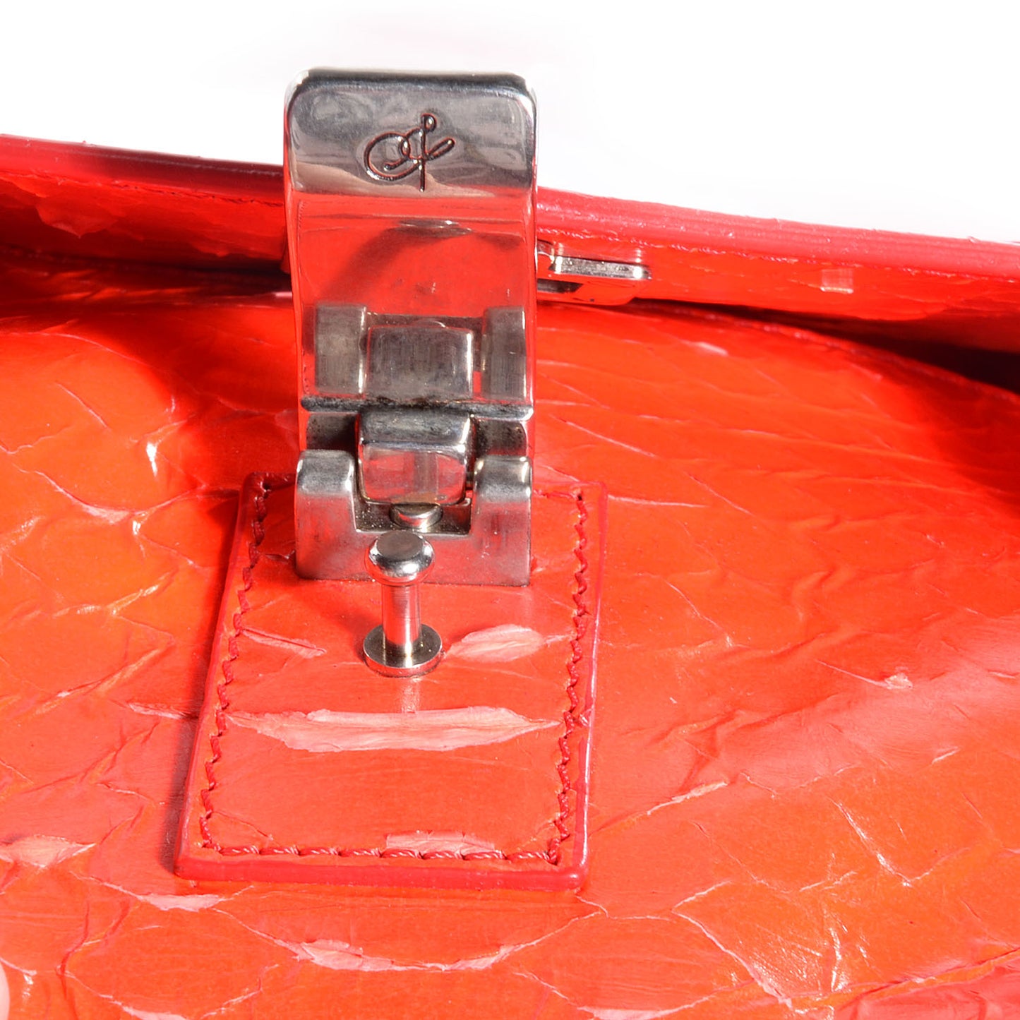 Python PS1 Medium Satchel Lipstick Red