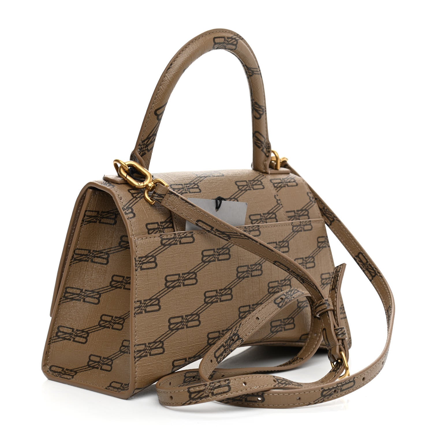 Balenciaga Coated Canvas BB Monogram Small Hourglass Top Handle Bag Beige Brown 2 of 10