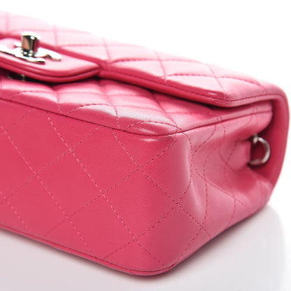 Chanel Lambskin Quilted Mini Rectangular Flap Dark Pink 9 of 12