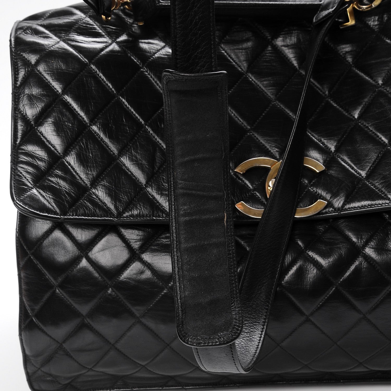 Chanel Lambskin Quilted Briefcase Laptop Bag Black 5 of 11
