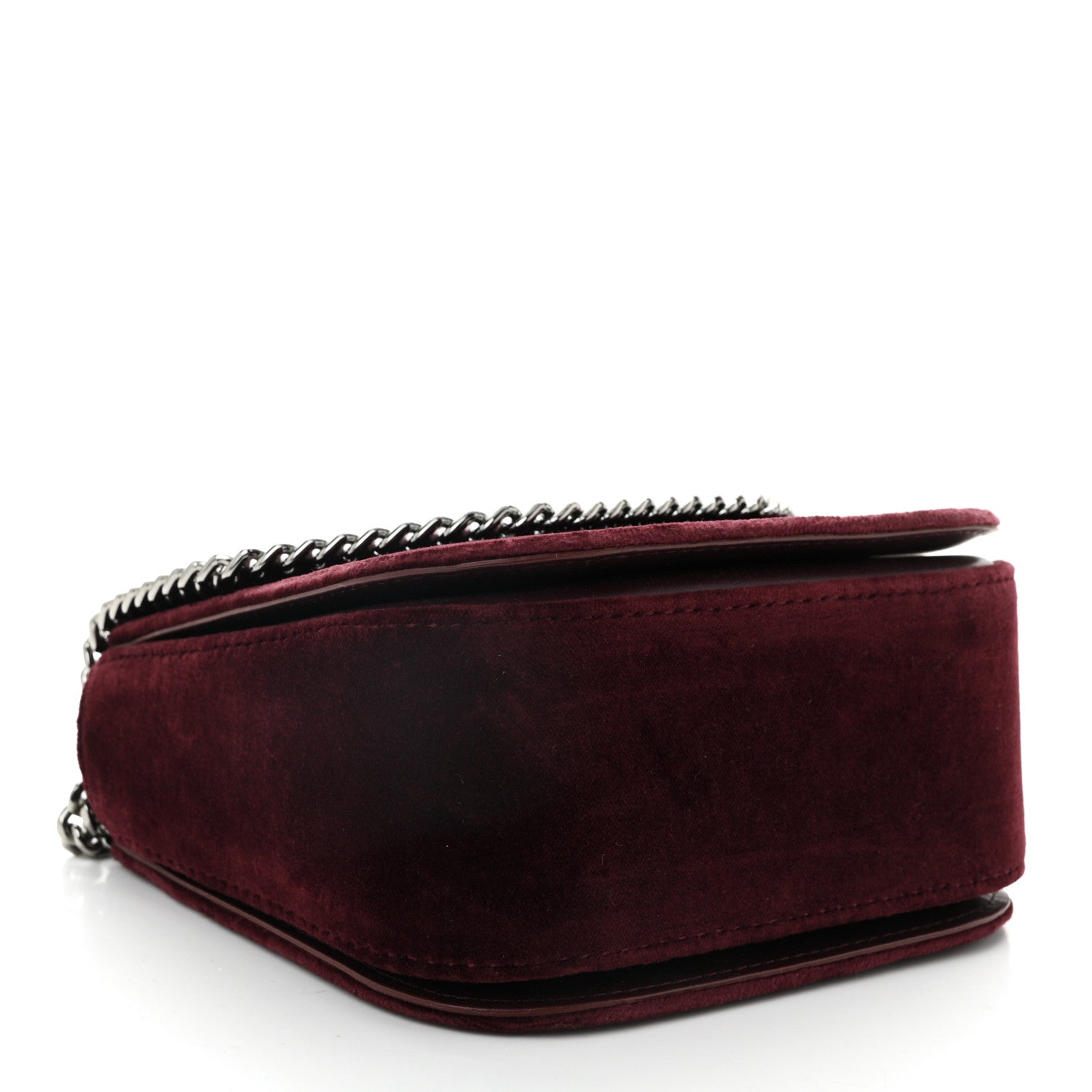Stella McCartney Velvet Mini Falabella Box Shoulder Bag Burgundy 3 of 8