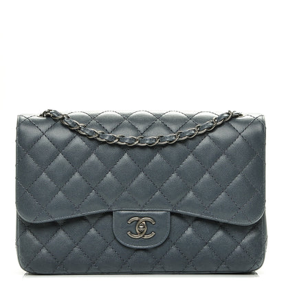 Chanel Caviar Quilted Jumbo Double Flap Grey 1 of 7