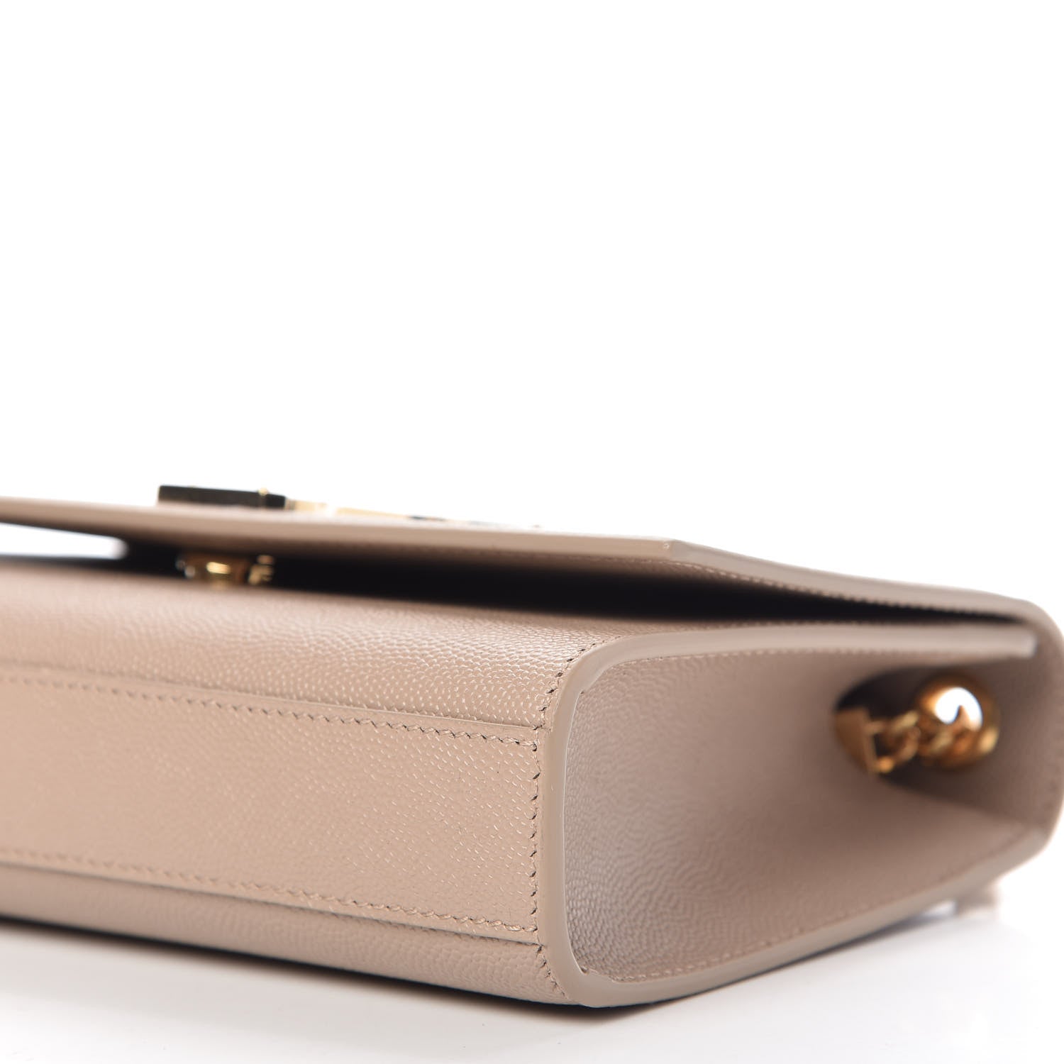 Saint Laurent Grain De Poudre Small Monogram Kate Satchel Dark Beige 7 of 9
