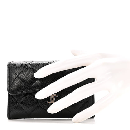Chanel Caviar Quilted Flap Card Holder Wallet Black 2 of 10