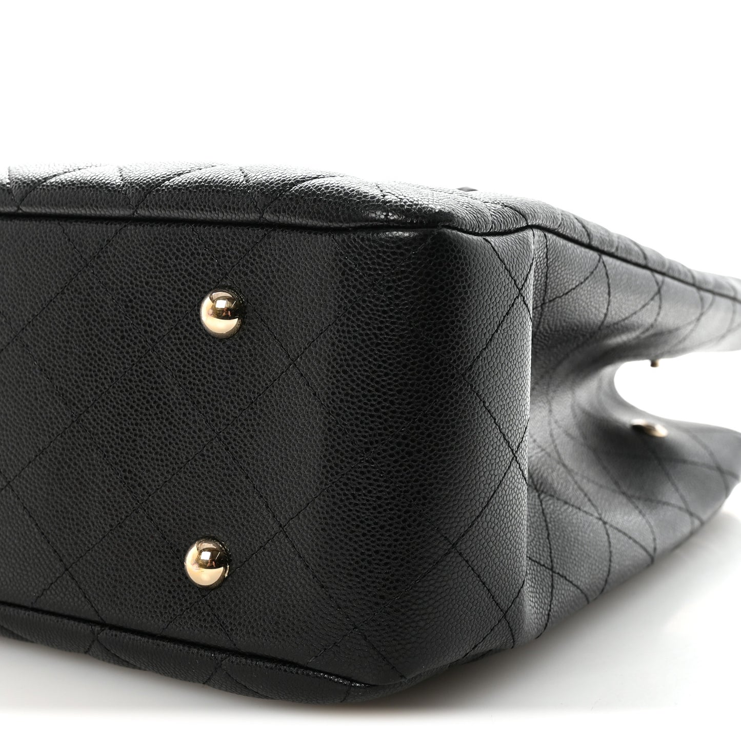 Caviar Quilted Large Shopping Tote Black