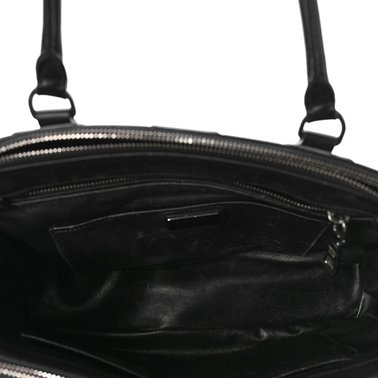 Saffiano City Calf Medium Galleria Double Zip Tote Black