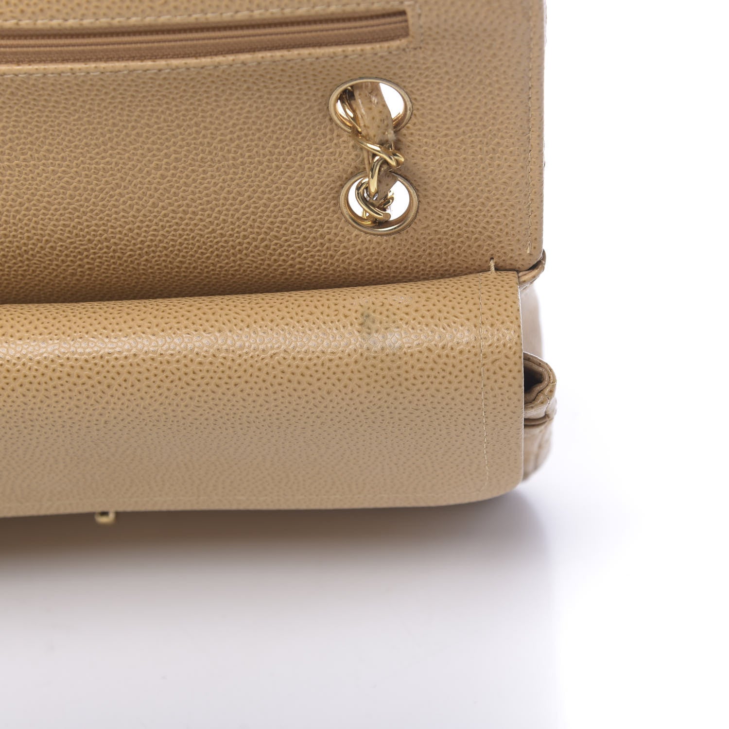 Chanel Caviar Quilted Medium Double Flap Beige 10 of 13