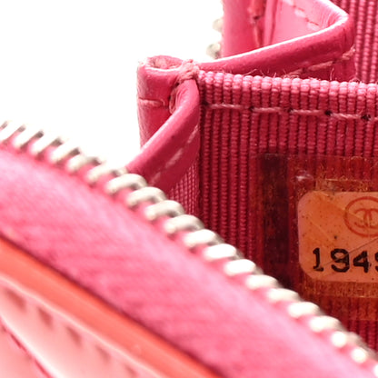 Chanel Patent Quilted Small Zip Around Wallet Pink 8 of 9