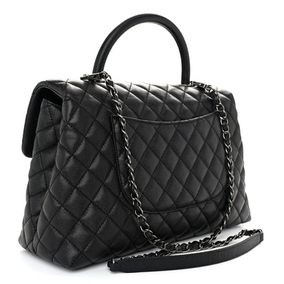 Chanel Caviar Quilted Medium Coco Handle Flap Black 3 of 10