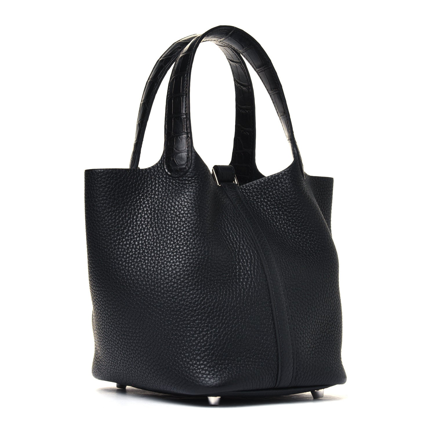Hermes Taurillon Clemence Matte Alligator Picotin Lock Touch 18 PM Black 2 of 6