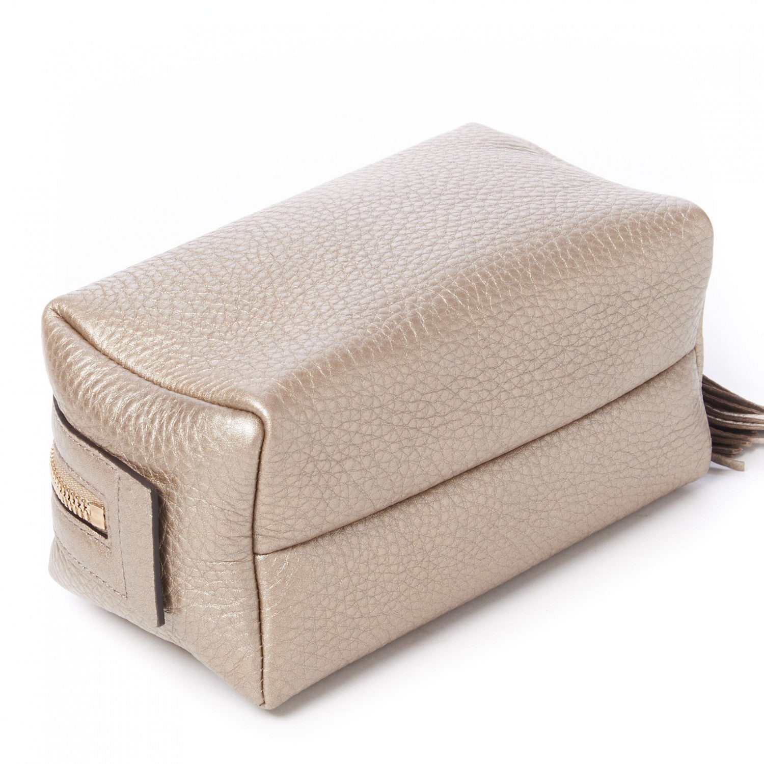 Gucci Metallic Pebbled Calfskin Medium Soho Cosmetic Case Golden Beige 6 of 8