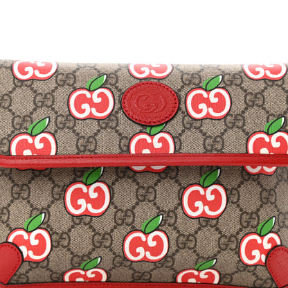 Gucci GG Supreme Monogram Apple Interlocking G Belt Bag Beige Multicolor Lobster Red 9 of 11