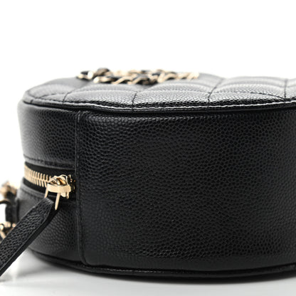 Chanel Caviar Quilted French New Wave Round Clutch With Chain Black 9 of 11