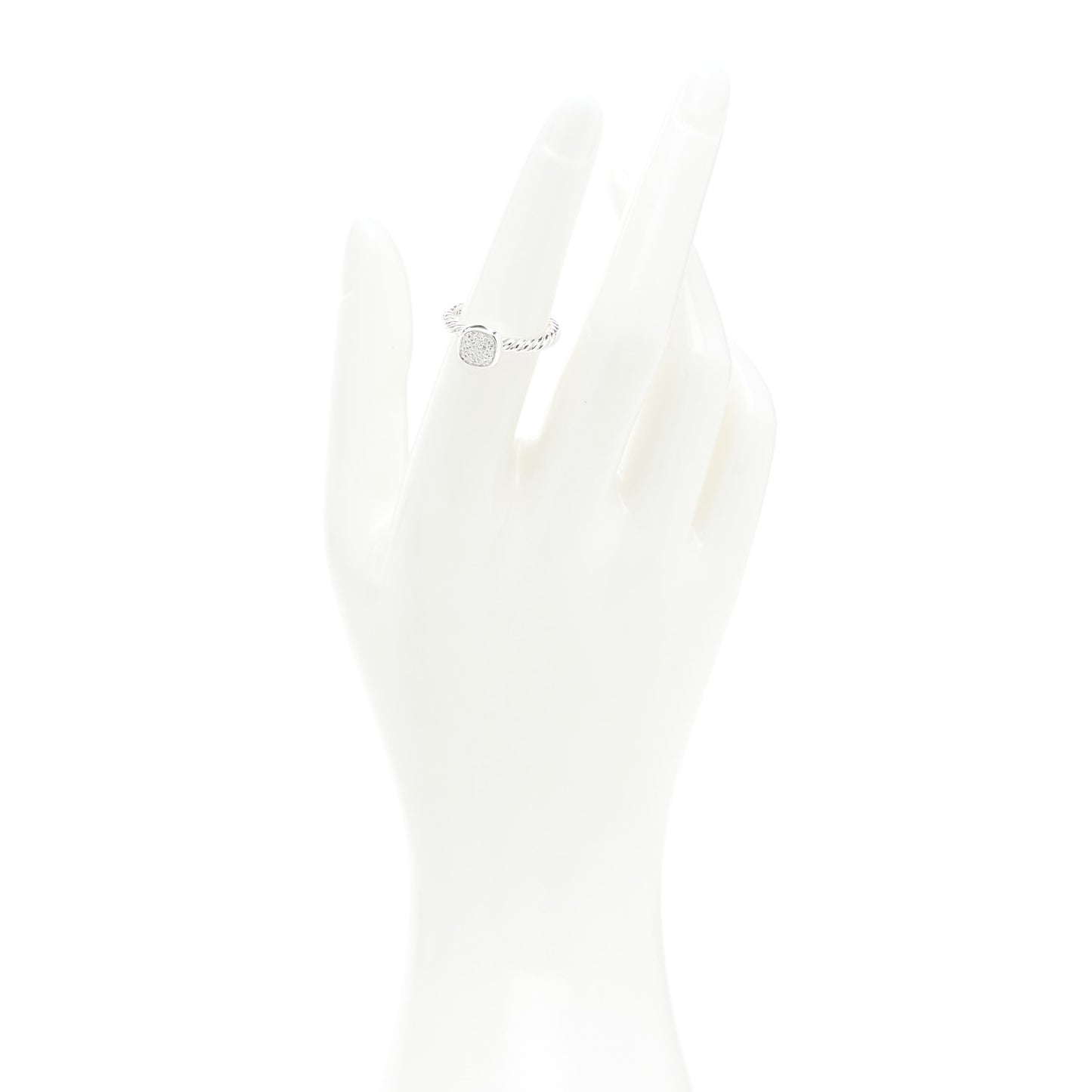 Sterling Silver Diamond 6mm Petite Cushion Stack Ring 52 6