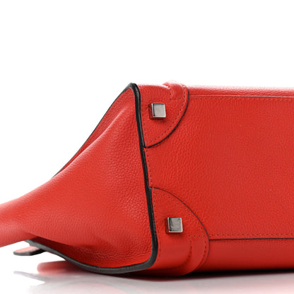 Celine Drummed Calfskin Micro Luggage Coquelicot 10 of 11