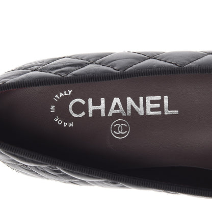 Chanel Lambskin Patent Quilted Cap Toe Ballerina Flats 36.5 Black 6 of 8