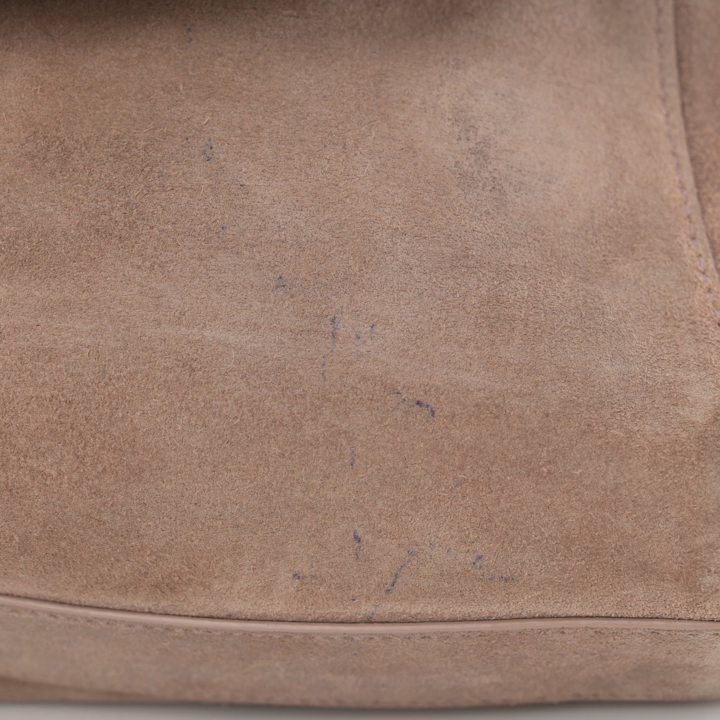 Smooth Calfskin Suede Medium Reversible Monogram Kate Satchel Taupe
