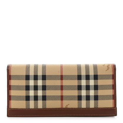Burberry Haymarket Check Continental Wallet Brown 1 of 7