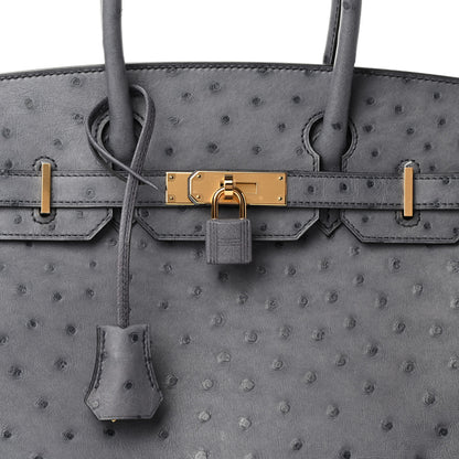 Hermes Ostrich Birkin 30 Gris Agate 7 of 10