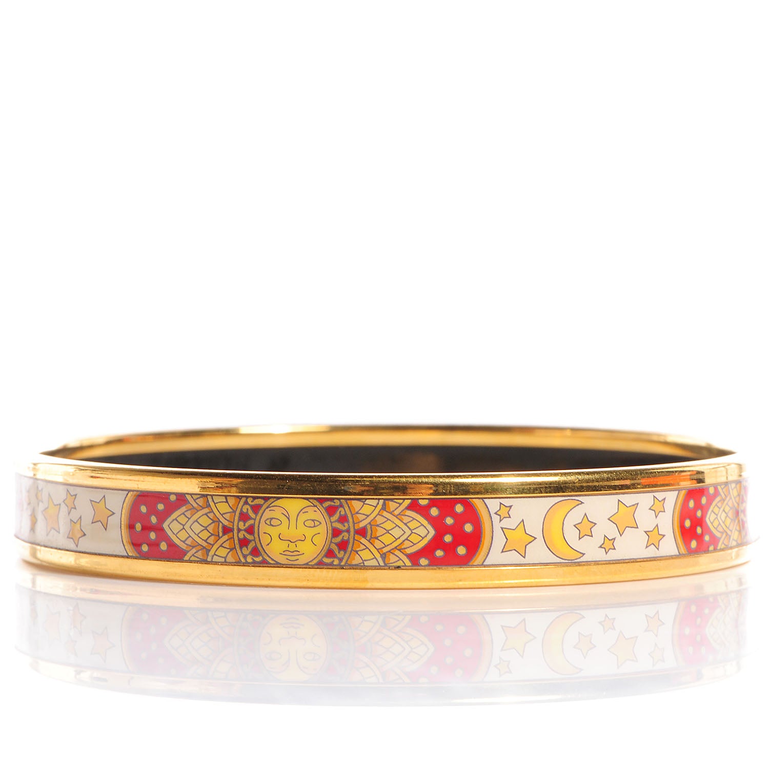 Hermes Enamel Printed Carpe Diem Narrow Bracelet 65 Red 3 of 6
