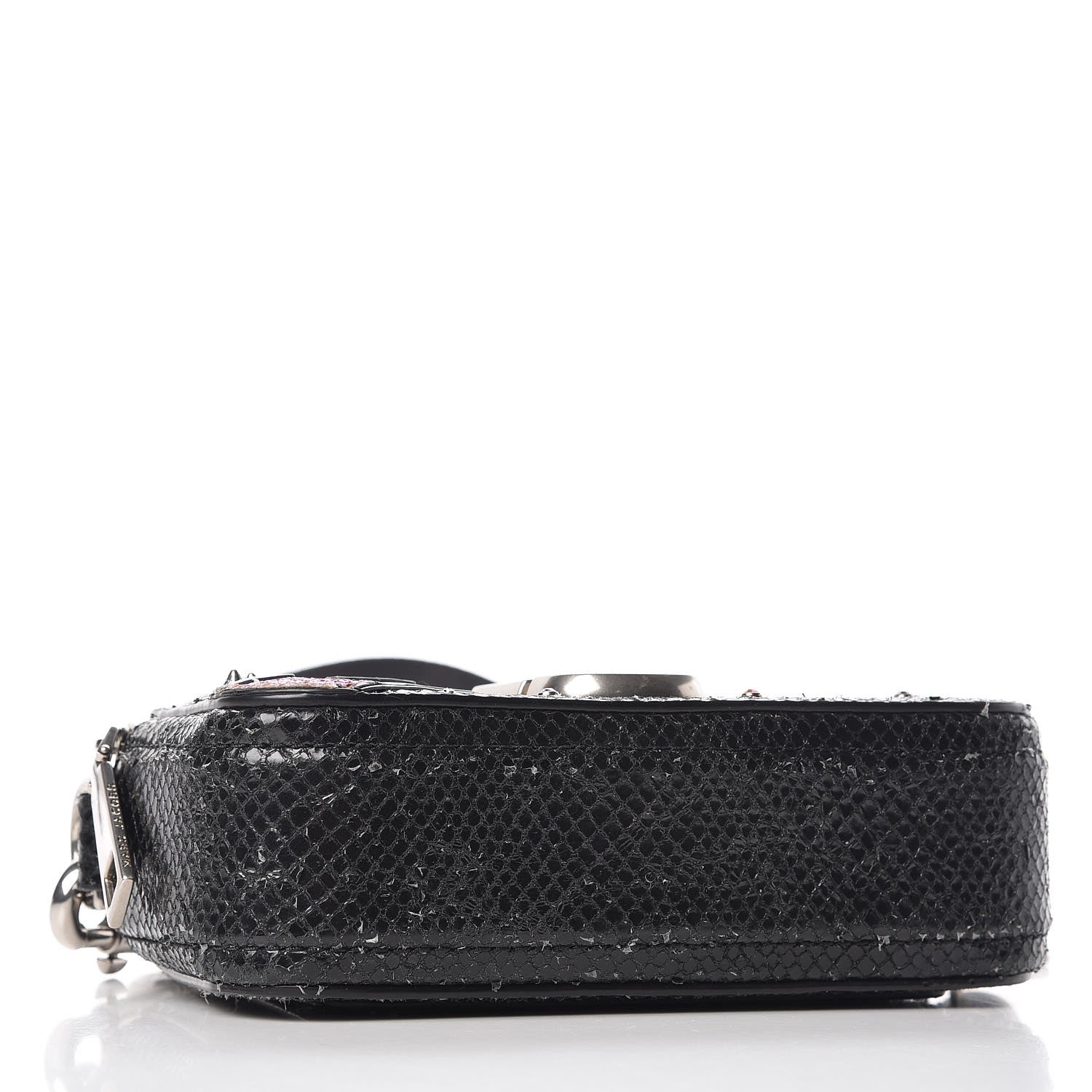 Marc Jacobs Metallic Sheepskin Python Embossed Snapshot Camera Bag Black 4 of 16