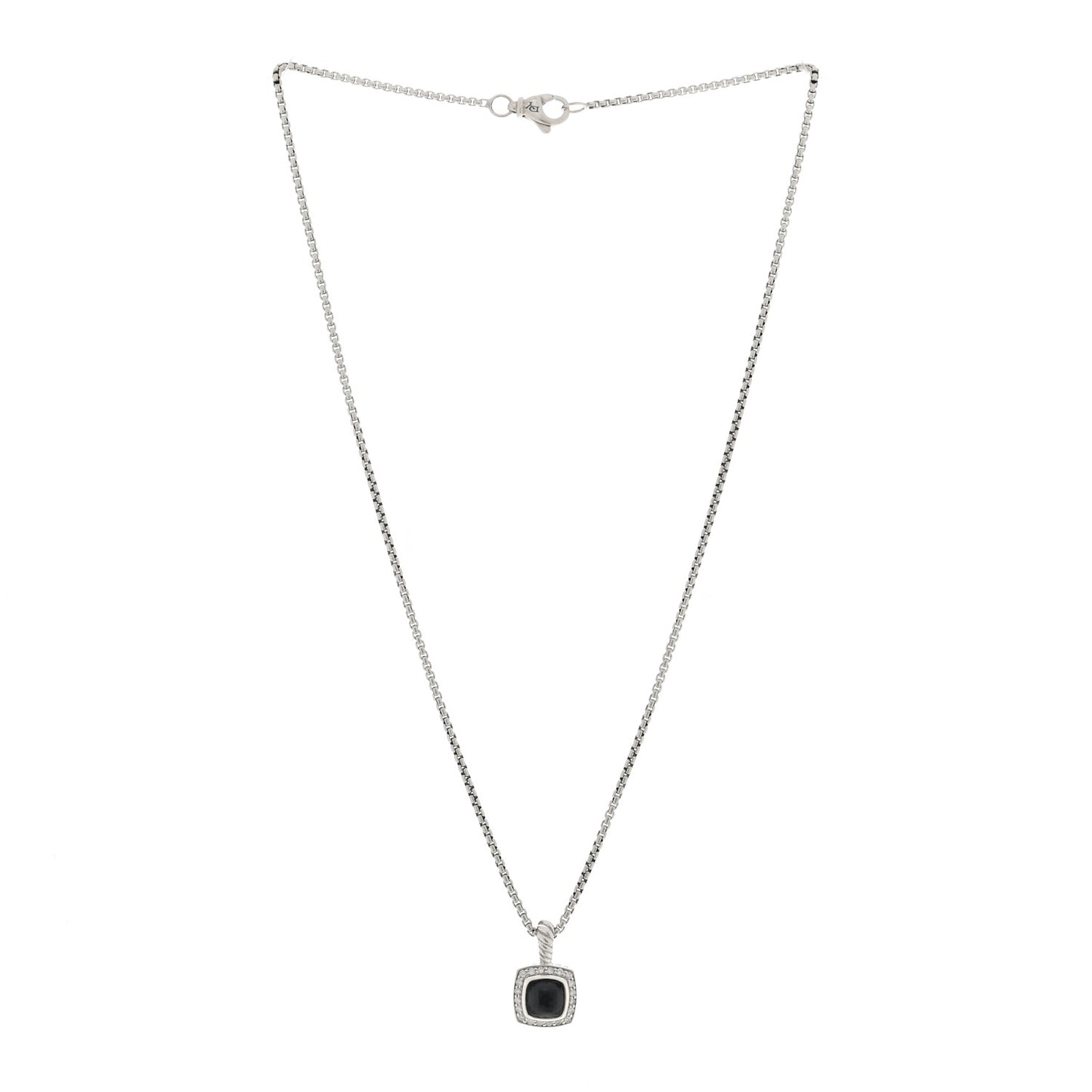 Sterling Silver Diamond Black Orchid 7mm Petite Albion Necklace