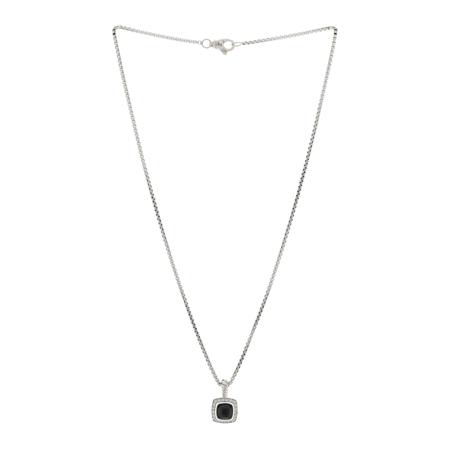 David Yurman Sterling Silver Diamond Black Orchid 7mm Petite Albion Necklace 2 of 5