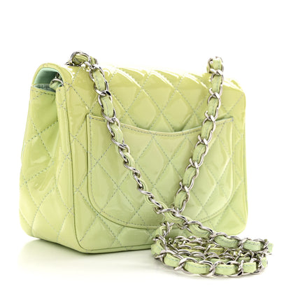 Chanel Patent Calfskin Quilted Mini Square Flap Light Green 3 of 12