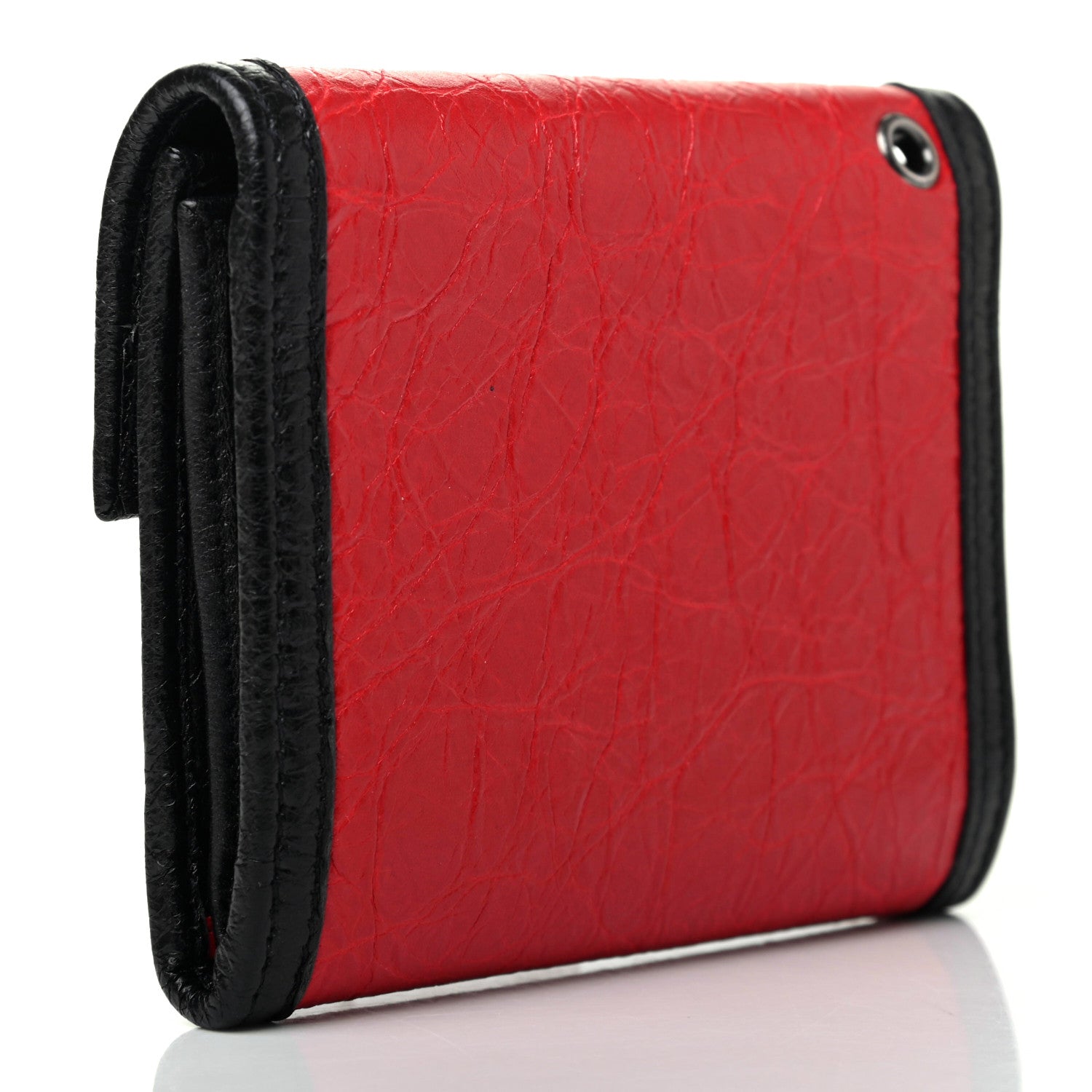 Balenciaga Agneau Compact Wallet Rouge Vif Black 3 of 10