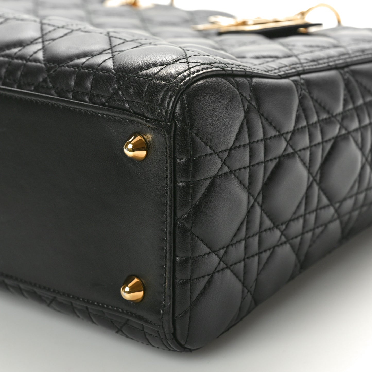 Lambskin Cannage Large Lady Dior Black