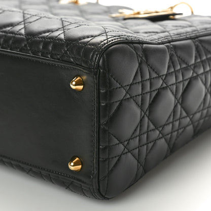 Christian Dior Lambskin Cannage Large Lady Dior Black 10 of 11