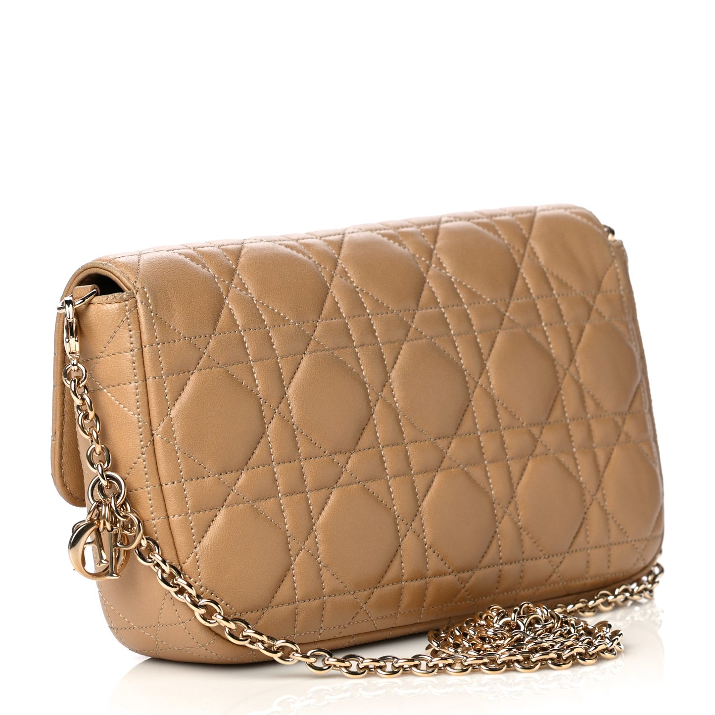 Lambskin Cannage Miss Dior Promenade Pouch Beige
