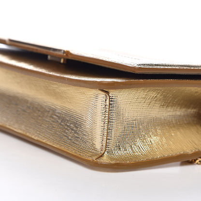 Fendi Vitello Mirror Elite Tube Wallet on Chain Gold 10 of 12