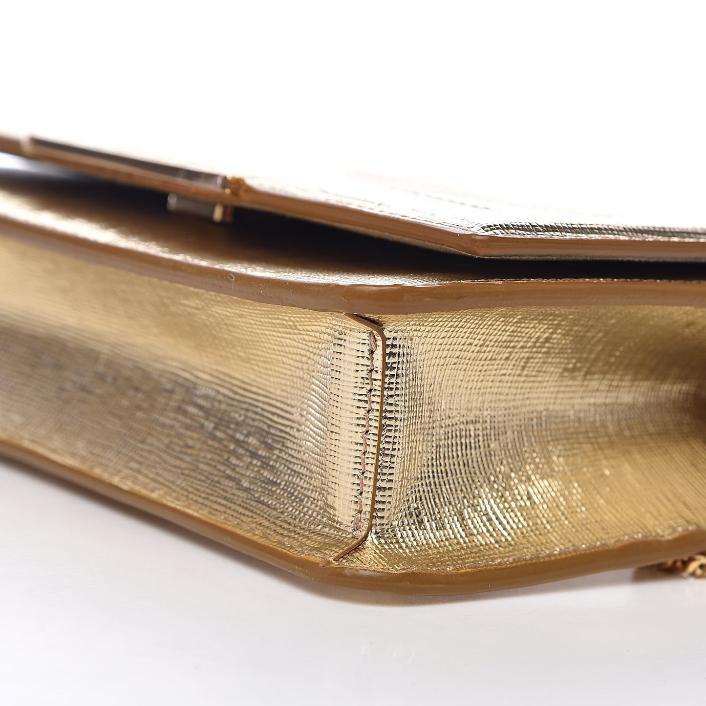 Vitello Mirror Elite Tube Wallet on Chain Gold