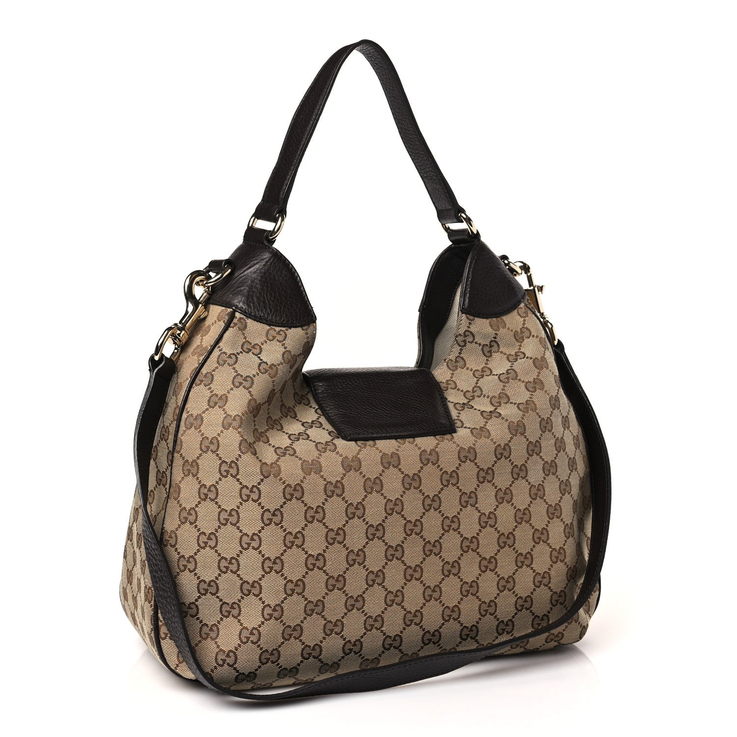 Gucci Monogram Web Medium Dressage Hobo Dark Brown 3 of 9