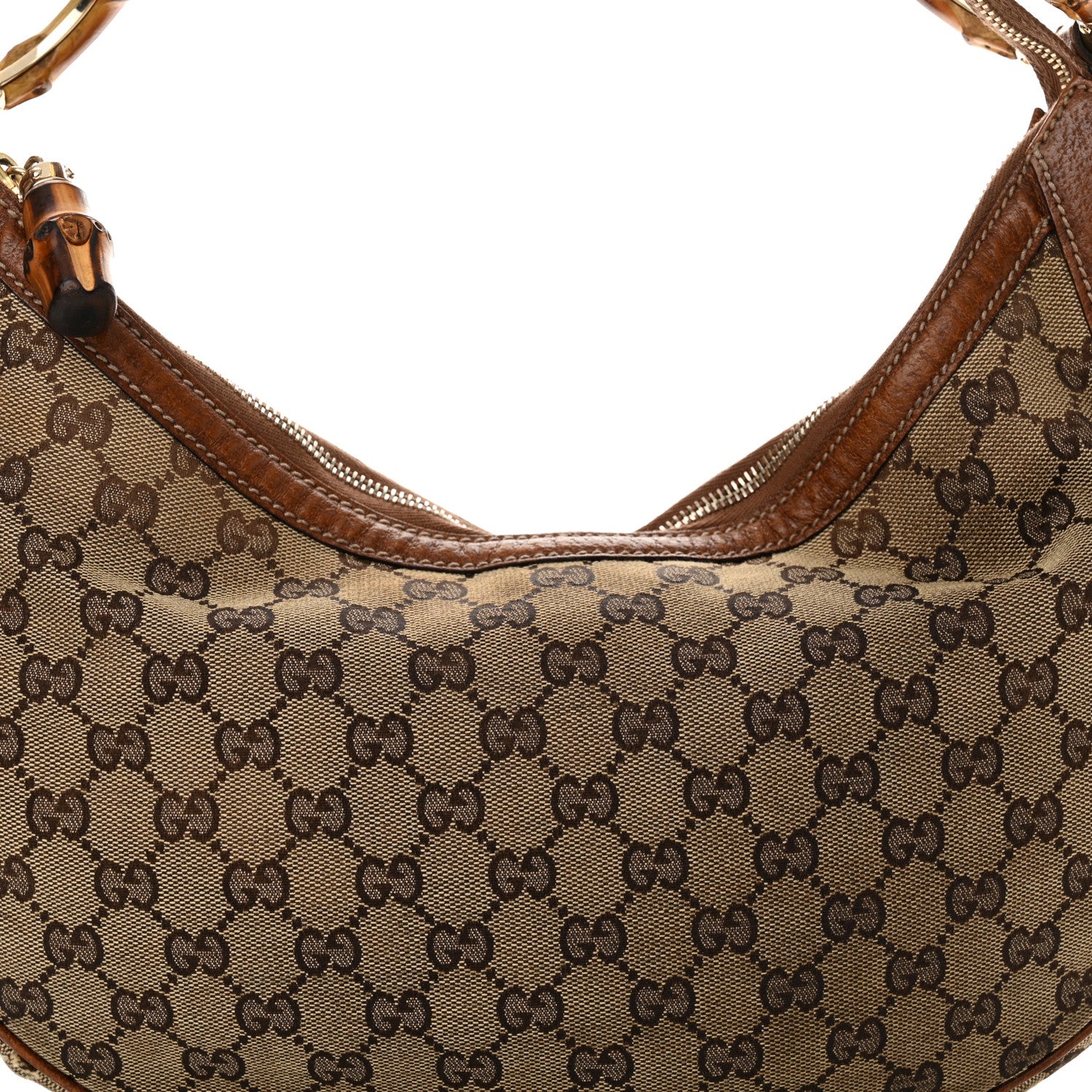 Gucci Monogram Bamboo Ring Hobo Brown 8 of 14
