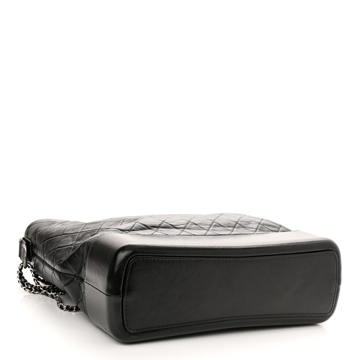 Aged Calfskin Quilted Maxi Gabrielle Hobo Black