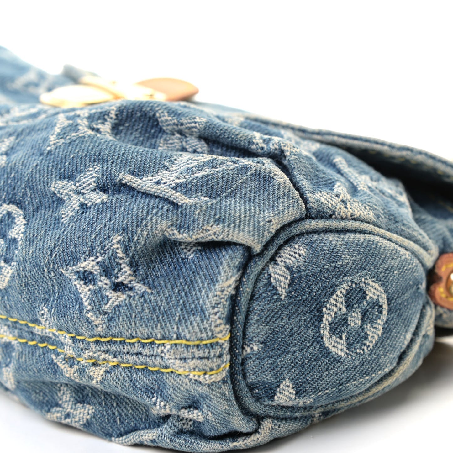 Monogram Denim Mini Pleaty Blue