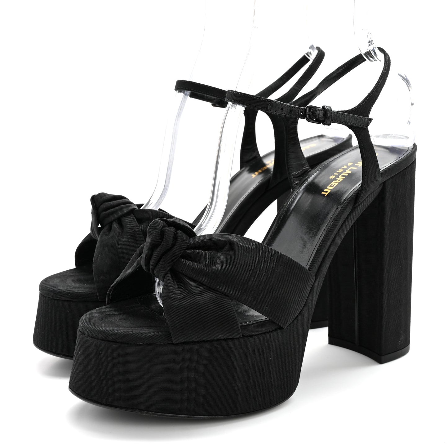 Grosgrain Bianca 85 Platform Sandals 40 Black
