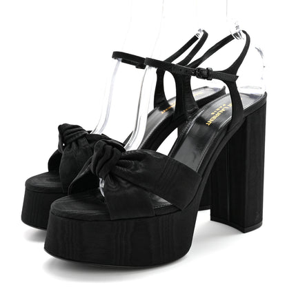 Saint Laurent Grosgrain Bianca 85 Platform Sandals 40 Black 3 of 9