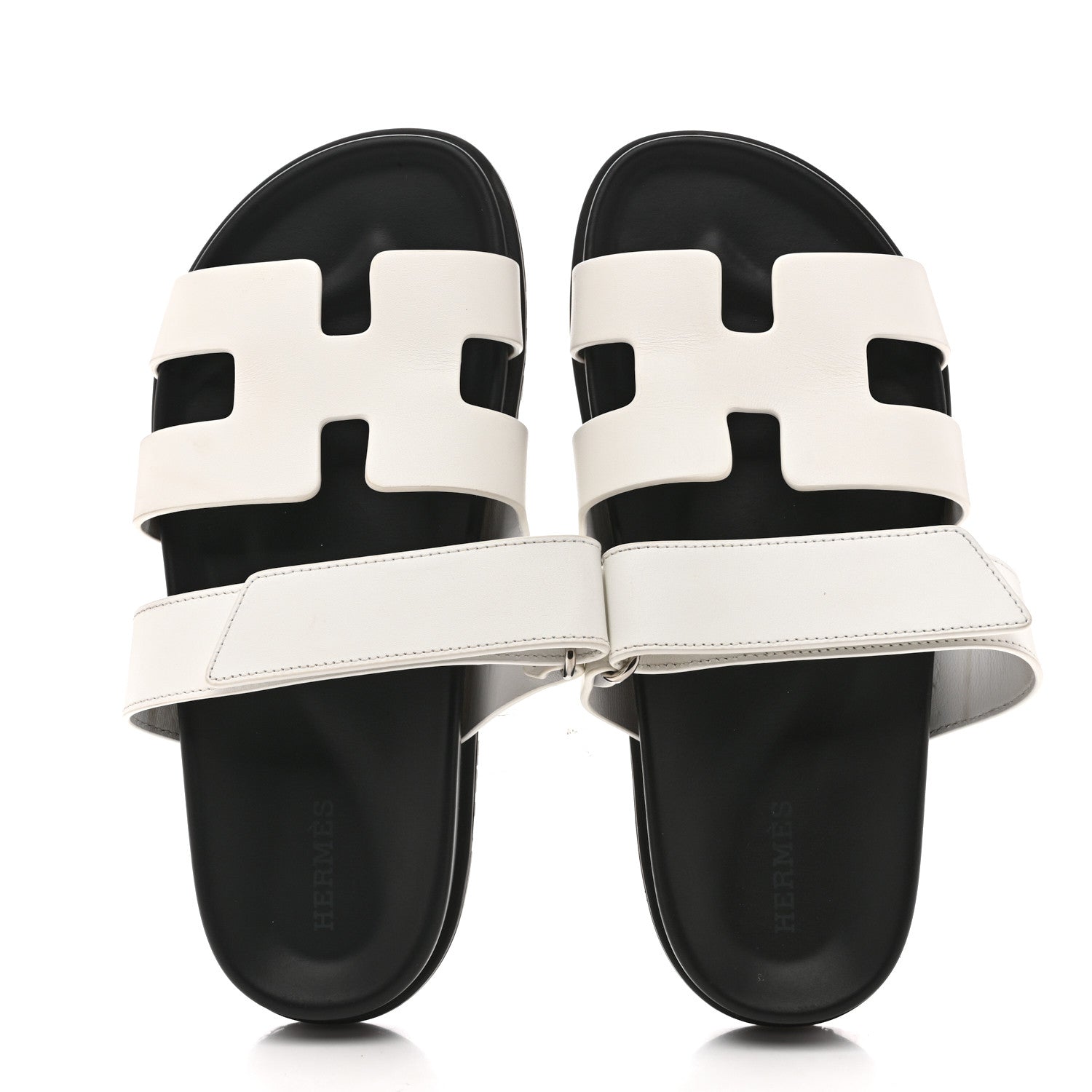 Hermes Calfskin Womens Chypre Sandals 37.5 White 2 of 9