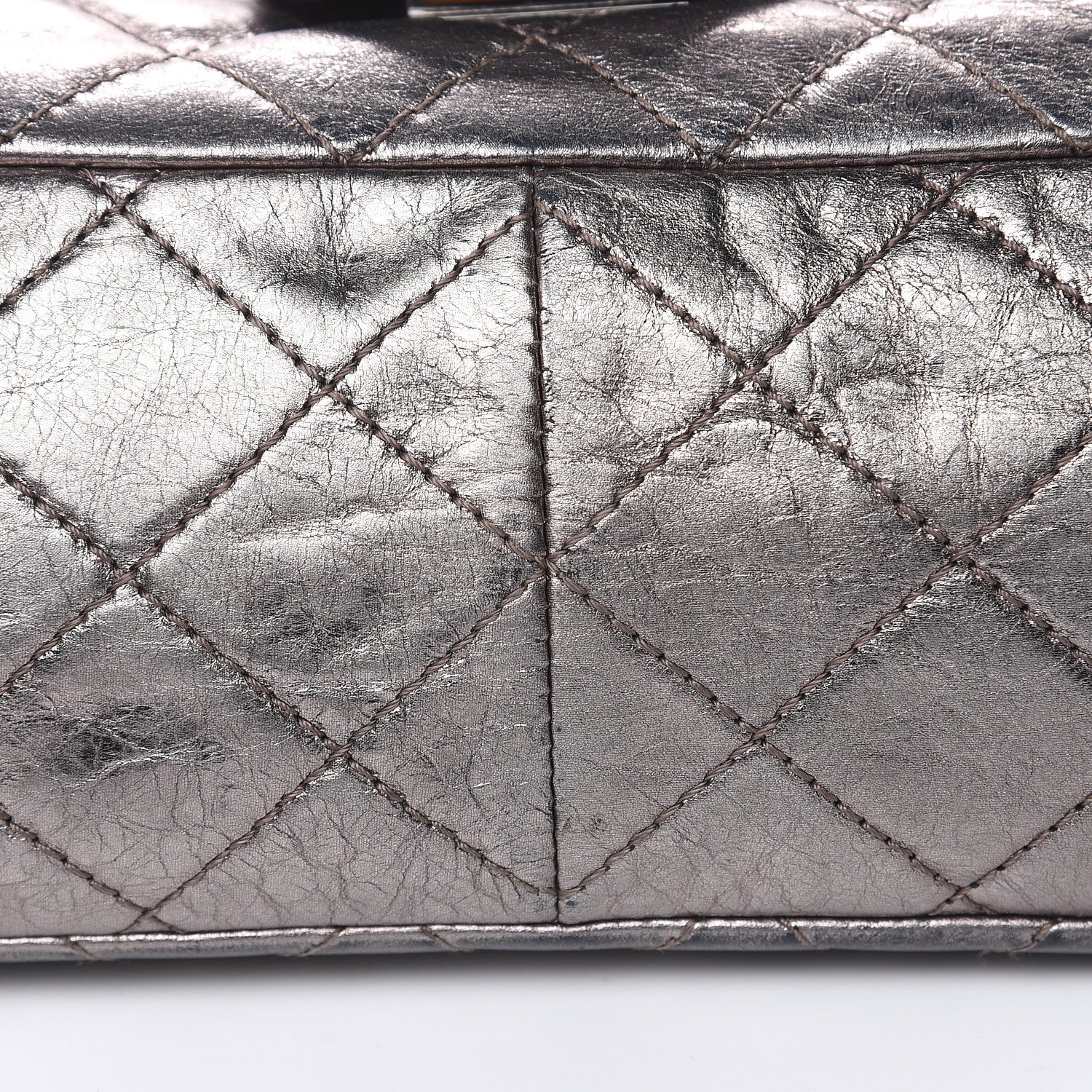 Chanel Metallic Aged Calfskin Quilted 2.55 Reissue 227 Flap Dark Silver 9 of 21