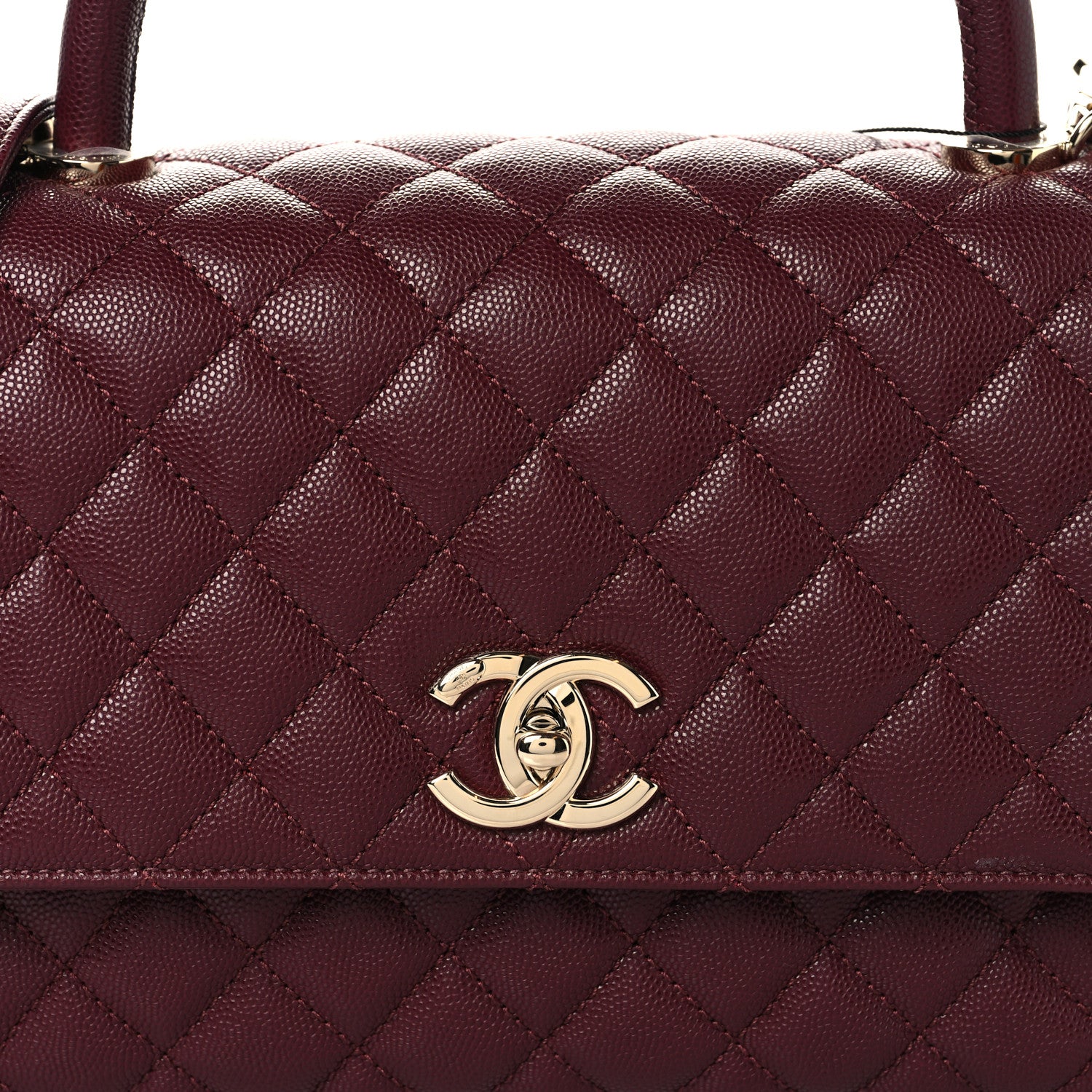Chanel Caviar Quilted Small Coco Handle Flap Burgundy 8 of 11