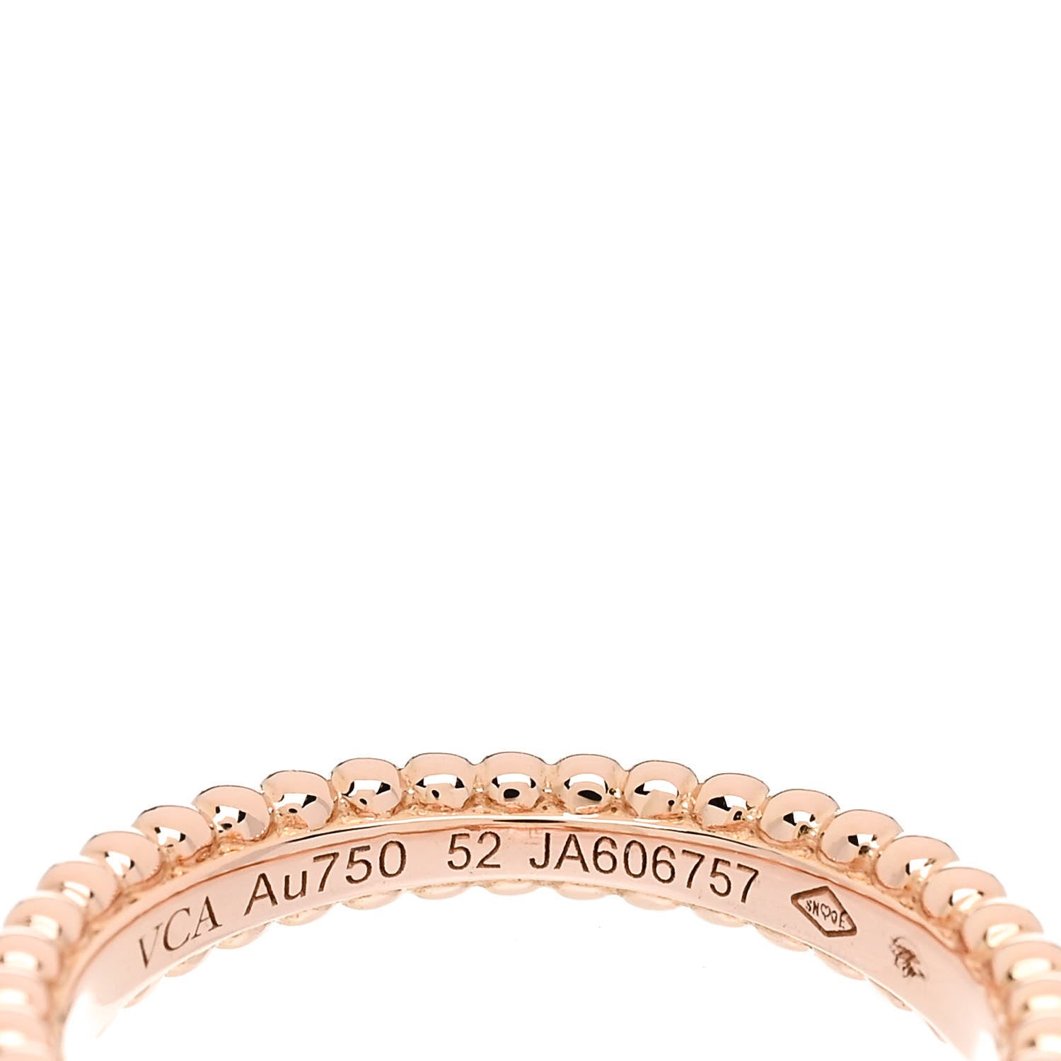 Van Cleef & Arpels 18K Rose Gold Carnelian Perlee Couleurs Ring 52 6 5 of 6