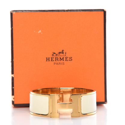 Hermes Enamel Wide Clic Clac H Bracelet PM Craie 6 of 6