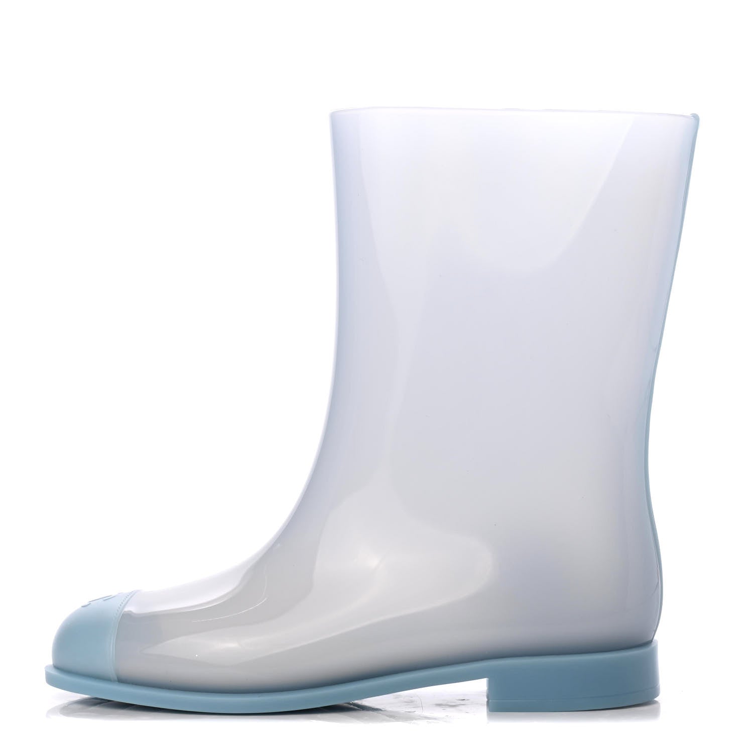 Chanel Rubber Rain Boots 38 Light Blue 1 of 18