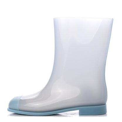 Chanel Rubber Rain Boots 38 Light Blue 1 of 18