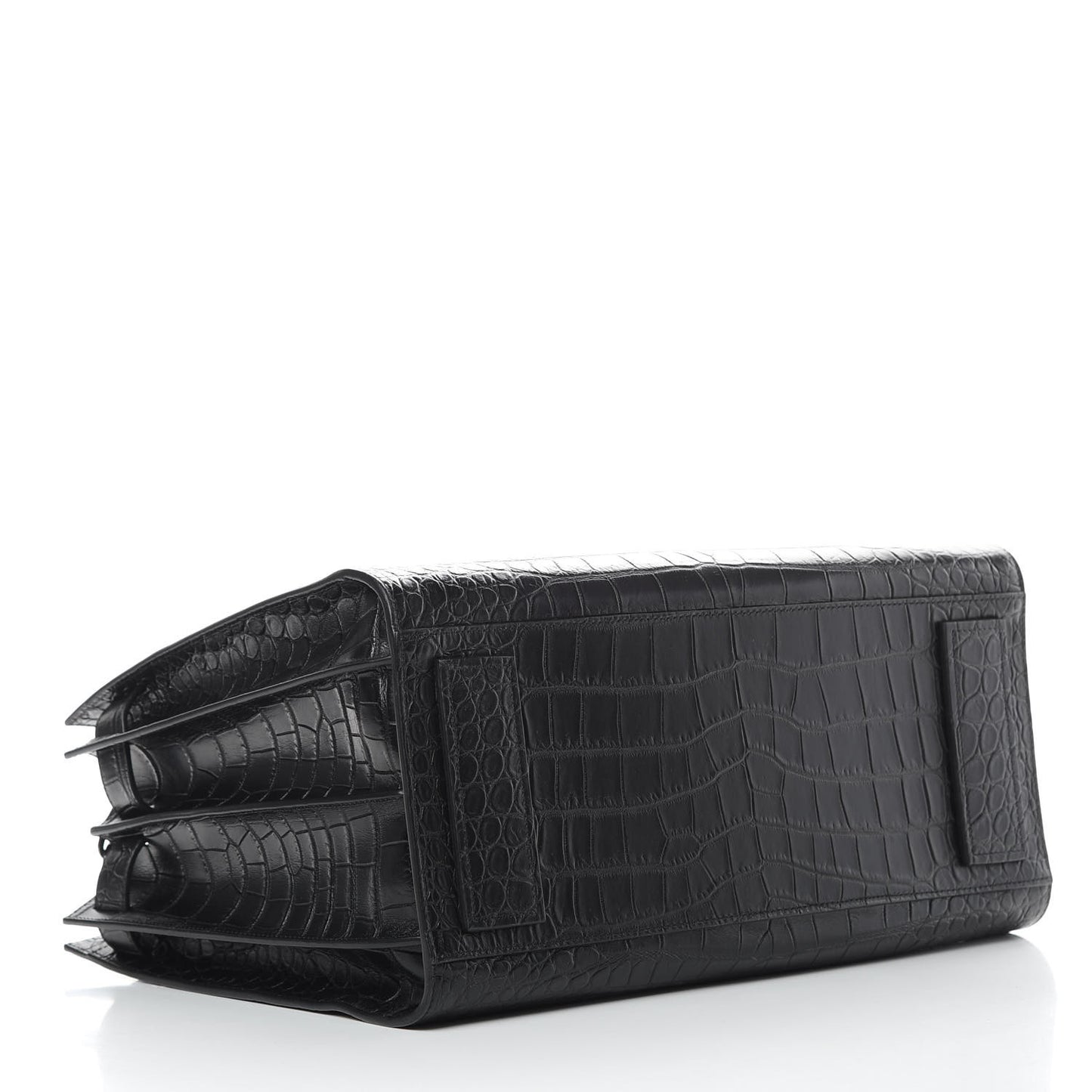 Calfskin Crocodile Embossed Medium Supple Sac de Jour Black